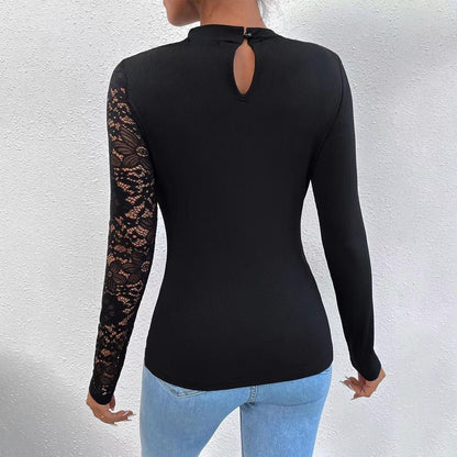 Body nero asimmetrico con pizzo - Mario