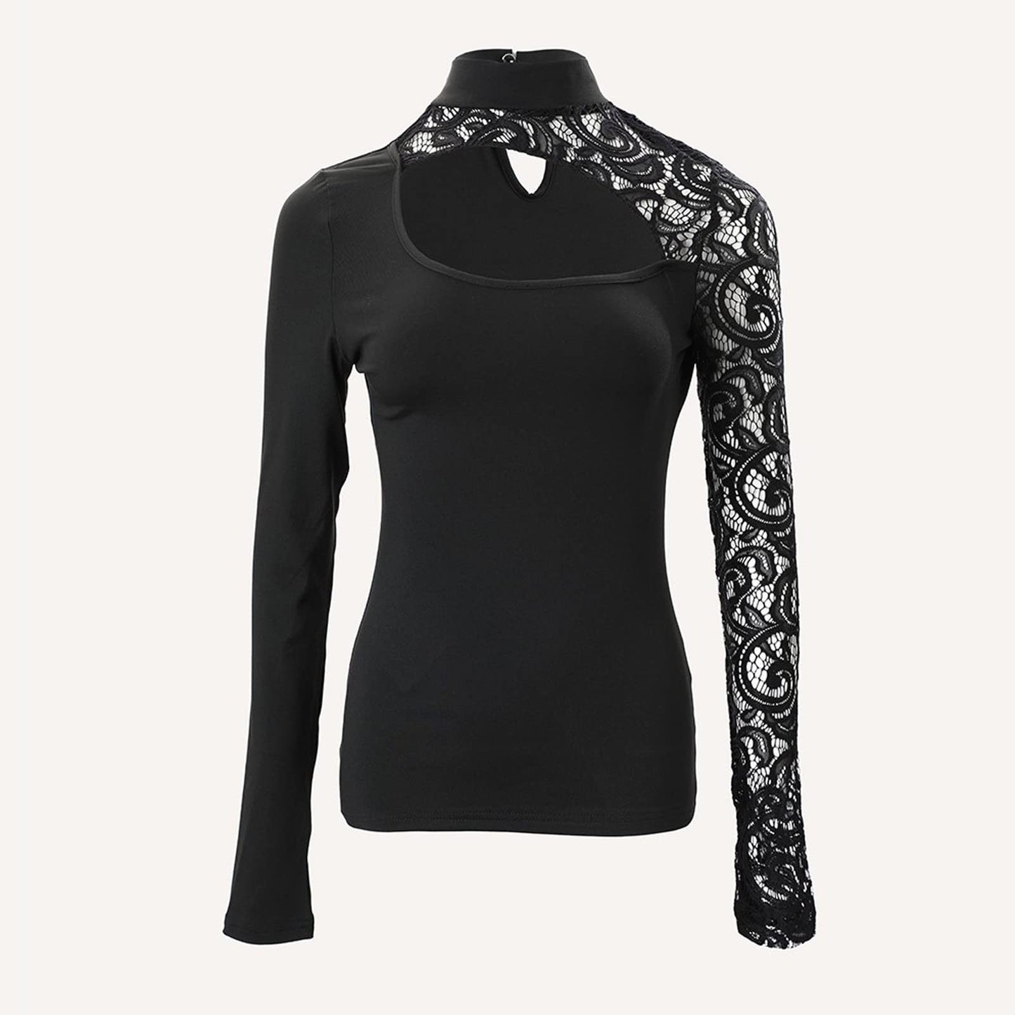 Body nero asimmetrico con pizzo - Mario