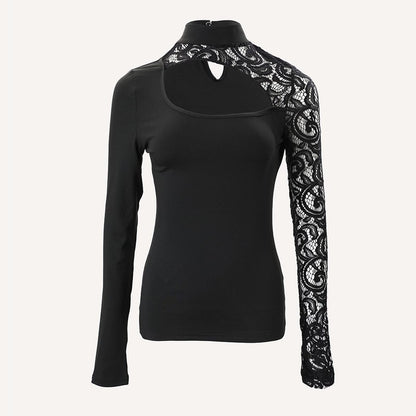 Body nero asimmetrico con pizzo - Mario
