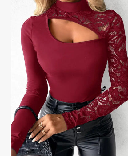 Body nero asimmetrico con pizzo - Mario